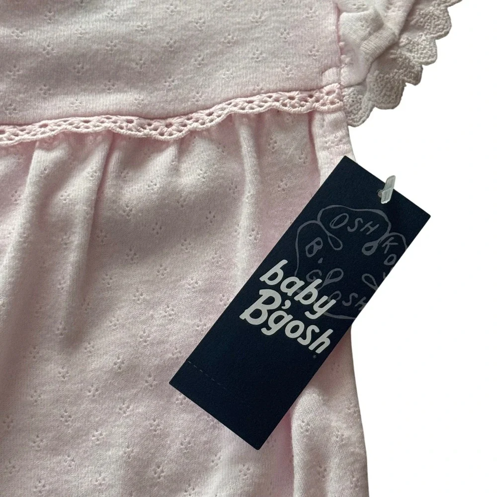 Baby B'gosh Pink Eyelet Flutter Sleeve Bodysuit 24M NWT New